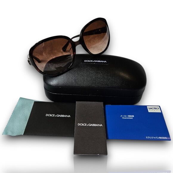 Dolce & Gabbana DG4187 PD Brown Oversized Gradient Sunglasses w/ Case, VGUC - Picture 1 of 13